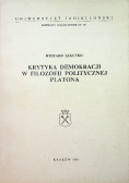 Krytyka demokracji w filozofii politycznej Platona