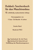 Dubbels Taschenbuchh fur den Maschinenbau 12 vollstandig neubearbeitete Auflage Erster Band