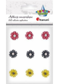 Kwiatki samoprzylepne z żywicy margerytki mix 9szt