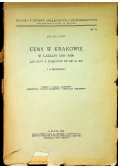 Ceny w Krakowie w latach 1369 1600 1935 r.