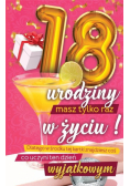 Karnet Urodzinowy 18 + naklejka