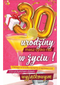 Karnet Urodzinowy 30 + naklejka
