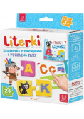 Literki Książeczka z naklejkami i puzzle do pary