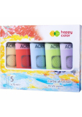Farby akrylowe 75ml 5 kolorów HAPPY COLOR