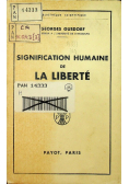 Signification humaine de la liberte