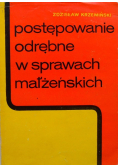 Postępowanie odrębne w sprawach małżeńskich
