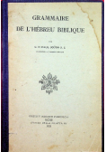 Grammaire De L'Hebreu Biblique 1923r