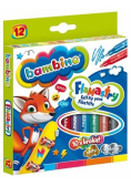 Flamastry brokatowe 12 kolorów Bambino