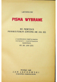 Laktancjusz Pisma wybrane 1933 r.