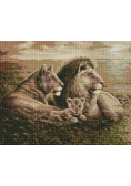 Diamentowa mozaika - Rodzina lwów 40x50cm