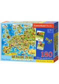 Puzzle 180 Mapa Europy z quizem CASTOR