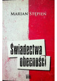 Świadectwa obecności dedykacja autora