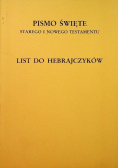 List do Hebrajczyków Pismo Święte Starego i Nowego Testamentu