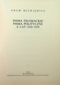 Mickiewicz Dzieła tom 6 Pisma filomackie pisma polityczne z lat 1832 1834