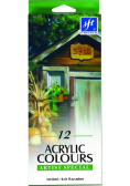 Farby akrylowe w tubie 12 kolorów 12ml