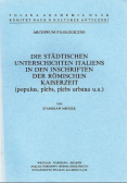 Die stadtischen Unterschichten Italiens in den Inschriften der romischen  kaiserzeit