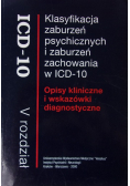 Klasyfikacja zaburzeń psychicznych i zaburzeń zachowania w ICD 10