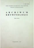 Archiwum kryminologii Tom XVIII
