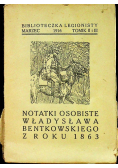 Notatki osobiste Władysława Bentkowskiego 1916r