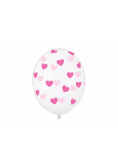 Balony Serduszka Crystal Clear 30cm 6szt