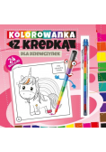 Kolorowanka z kredką dla dziewczynek