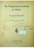 Die temperaturverteilung im beton 1930 r.