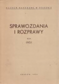 Sprawozdania i rozprawy Rok 1951