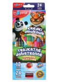 Kredki trójkątne dwustronne 12=24 kolory