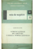 Nauka dla wszystkich nr 267 Wprowadzenie do lektury wiersza współczesnego
