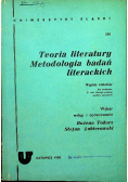 Teoria literatury Metodologia badań literackich