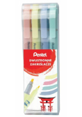 Zakreślacz dwustronny pastel 4 kolory PENTEL