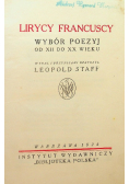 Lirycy francuscy Wybór poezji 1924 r.