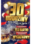 Karnet Urodzinowy 30 + naklejka