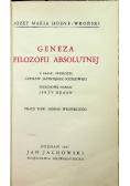 Geneza filozofii absolutnej 1937 r .
