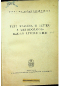 Tezy Stalina o języku a metodologia badań literackich
