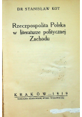 Rzeczpospolita Polska w literaturze politycznej Zachodu 1919 r.