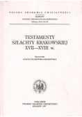Testamenty Szlachty Krakowskiej XVII   XVIII wieku