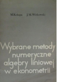 Wybrane metody numeryczne algebry liniowej w ekonometrii