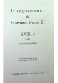 Insegnamenti di Giovanni Paolo II Tom XVIII Część  II