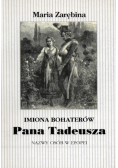 Imiona bohaterów Pana Tadeusza