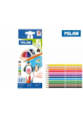 Kredki ołówkowe trójkątne 12 kolorów MILAN