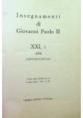 Insegnamenti di Giovanni Paolo II XXI część 1 1998
