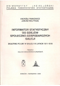 Informator statystyczny do dziejów społeczno gospodarczych Galicji
