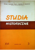 Studia historyczne  rok XVI nr 3 / 1973