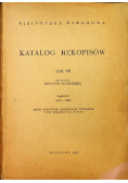 Katalog rękopisów tom VII