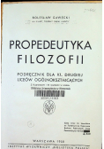 Propedeutyka filozofii 1938 r.
