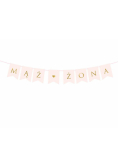Baner Mąż Żona jasno różowy 15x110cm