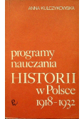 Programy nauczania historii w Polsce 1918 do 1932