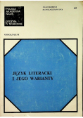 Język literacki i jego warianty