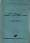 Teksty źródłowe z historii państwa i prawa Polski 1864 1945